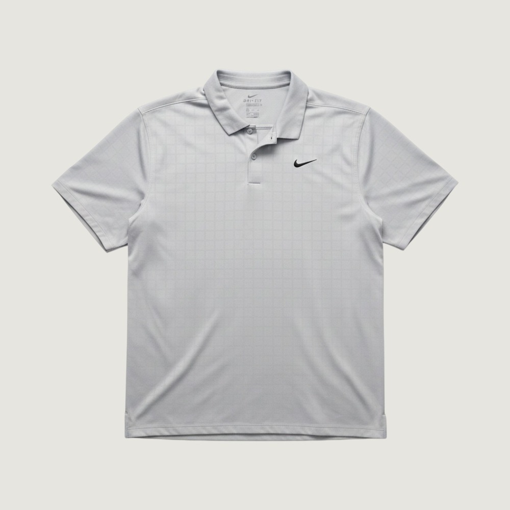 Nike Mens XXL Gray Checked Polo Shirt Golf Preppy